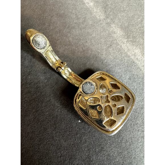 two tone Silver and gold with rhinestone cable style magnetic pendant - Picture 6 of 7